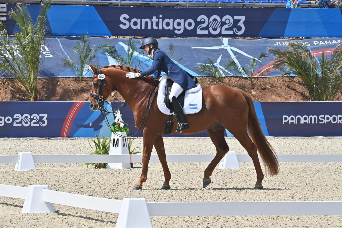 Mica Mabragaña competing for Argentina at the Santiago 2023 Pan American Games